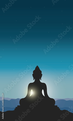 Illustration Of Buddha Purnima Background. - Vector