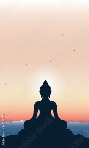 Vector illustration of a Banner for Happy Buddha Purnima. - Vector