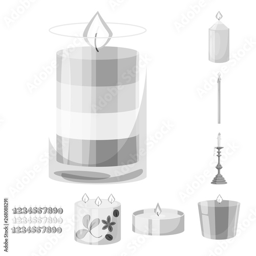Vector illustration of paraffin and fire  symbol. Set of paraffin and decoration    stock vector illustration.
