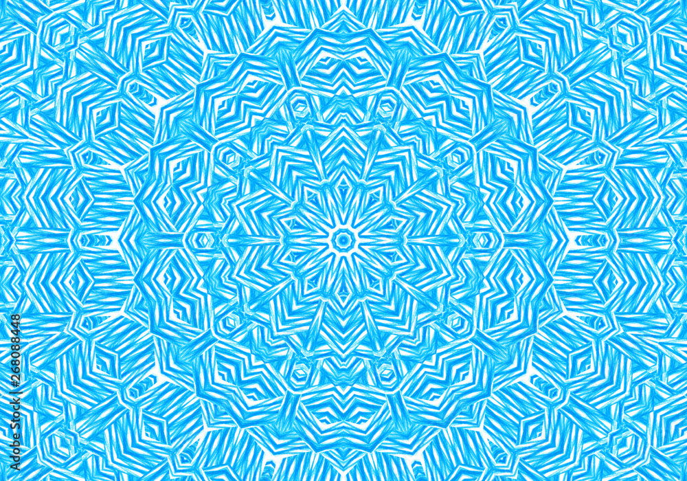 Fototapeta premium Abstract bright blue concentric pattern