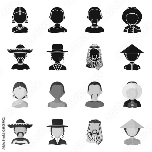 Vector design of imitator and resident logo. Collection of imitator and culture stock vector illustration.