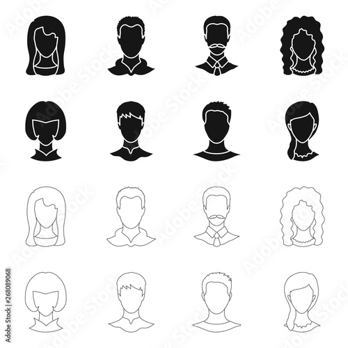 Isolated object of professional and photo logo. Set of professional and profile stock symbol for web.