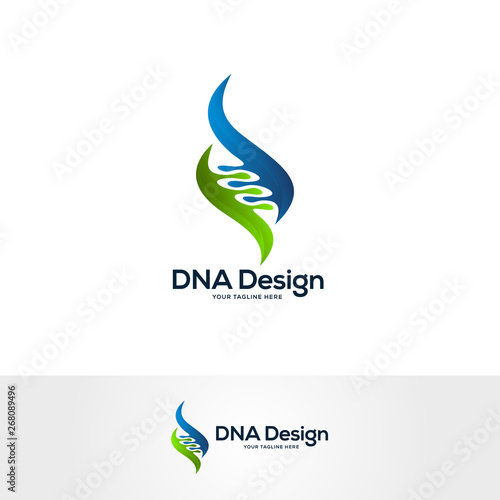 DNA logo designs concept, science and medicine creative symbol, DNA logo design
