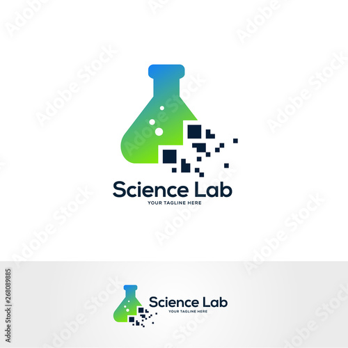lab pixels logo designs concept, science and medicine creative symbol, tech logo template