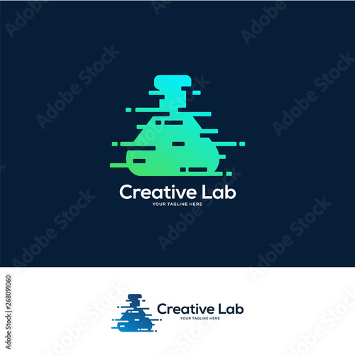 lab logo designs concept, science and medicine creative symbol, tech logo template