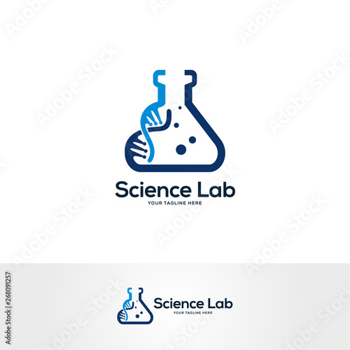 DNA logo designs concept, science and medicine creative symbol, lab logo template
