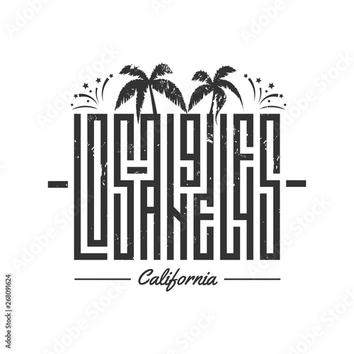 Los Angeles vector lettering for card, tee print design. Typography quote for t-shirts