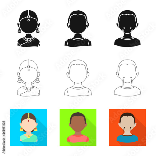 Isolated object of imitator and resident symbol. Set of imitator and culture stock symbol for web.