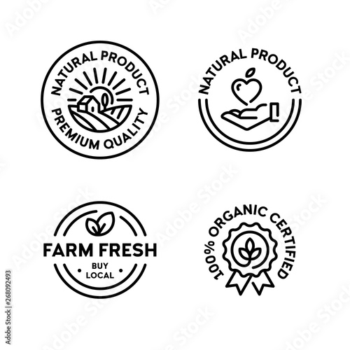 Vector Organic Natural Product Label Set