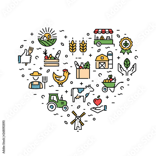 Vector Farmers Market Icon Set