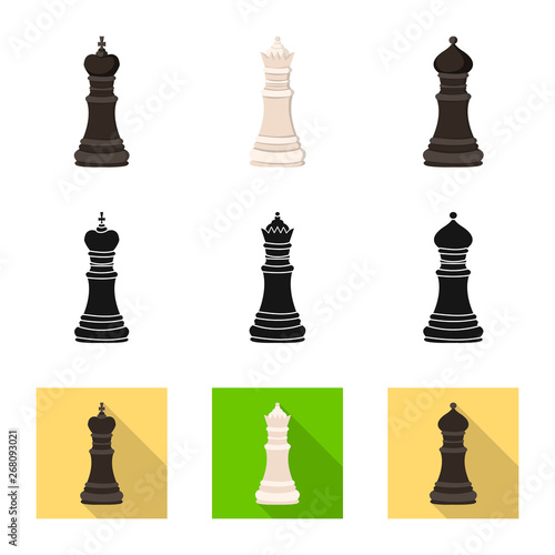 Vector illustration of checkmate and thin symbol. Collection of checkmate and target vector icon for stock.