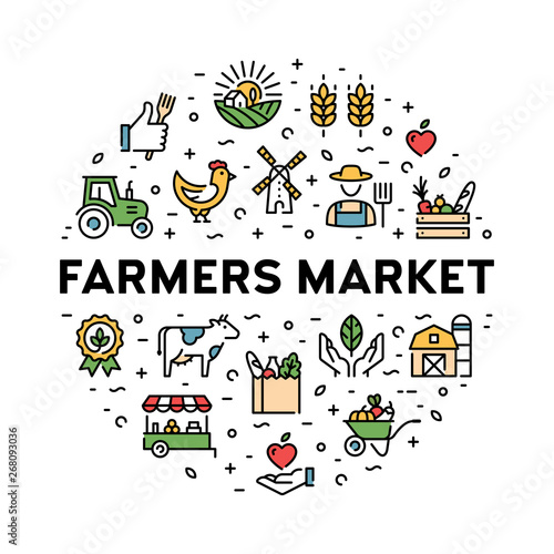 Vector Farmers Market Icon Set