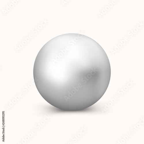 Realistic pearl for use in advertising cosmetics, perfumes and jewelry. Pearl logo for cosmetics store, jewelry store, perfumery, female beauty salon, spa salon, restaurant and more.