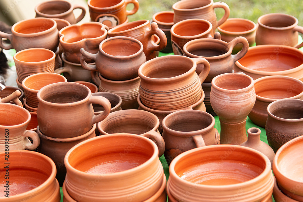 handmade earthenware of various sizes and shapes handmade earthenware of various sizes and shapes