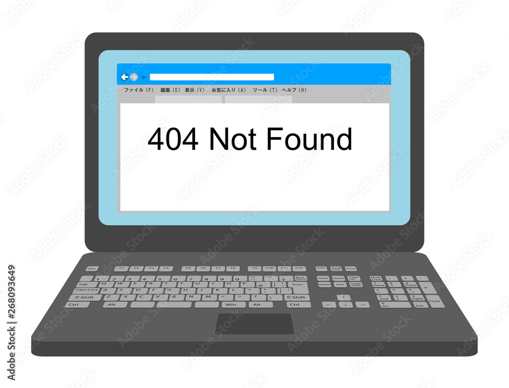 ブラウザに表示されたNotFound ブラウザに表示されたNotFound