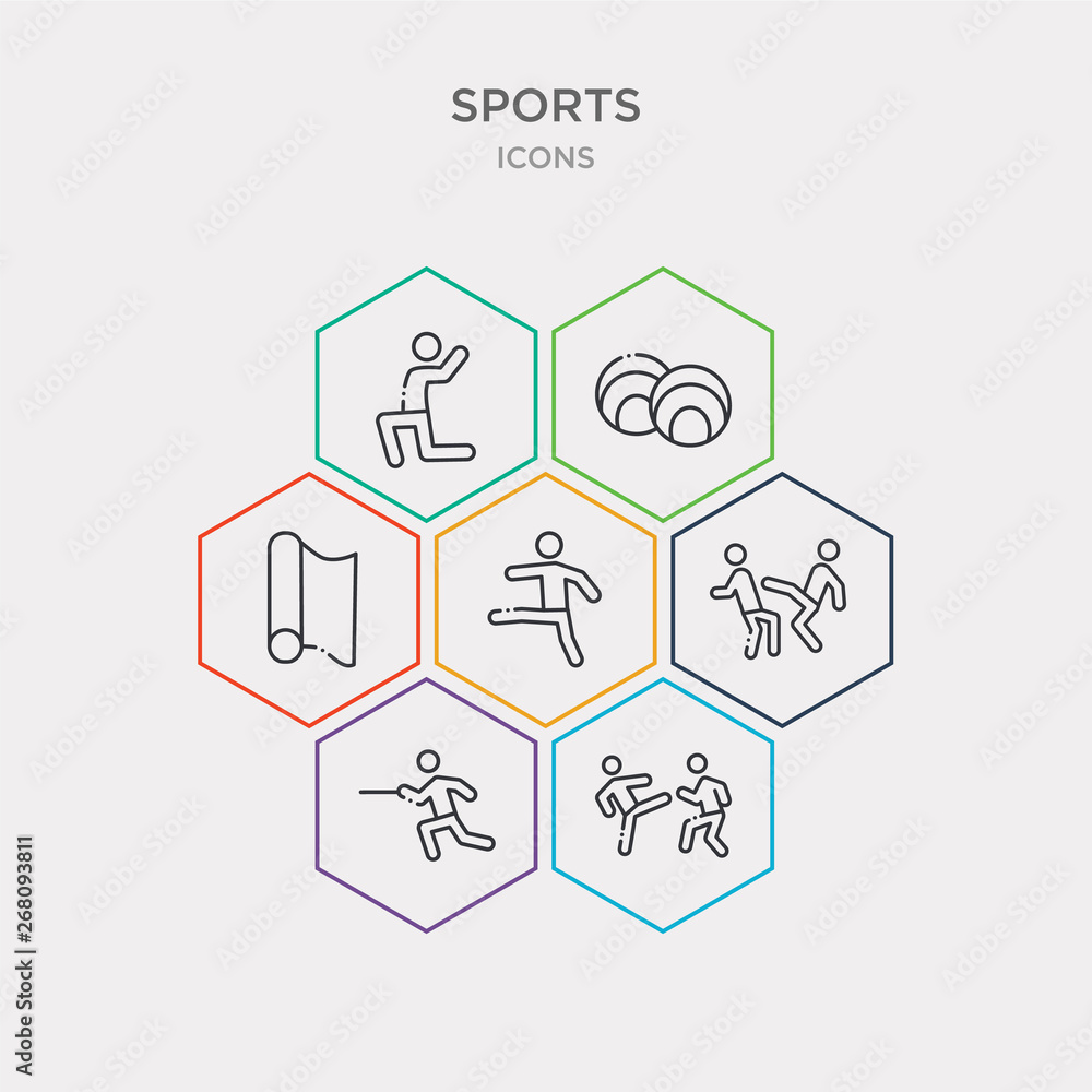 simple set of pencak silat, wushu, capoeira, taekwondo icons, contains such as icons foil, balls, excersice and more. 64x64 pixel perfect. infographics vector