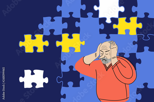 Elder humans. Aged people. Grandparent on a white background. Vector illustration