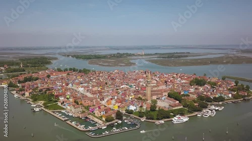Aerial view of Burano Italy