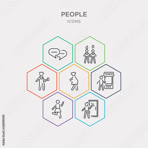 simple set of knocking, goodbye, ticket machine, pregnant priority icons, contains such as icons ticket collector, preference, chat balloon and more. 64x64 pixel perfect. infographics vector