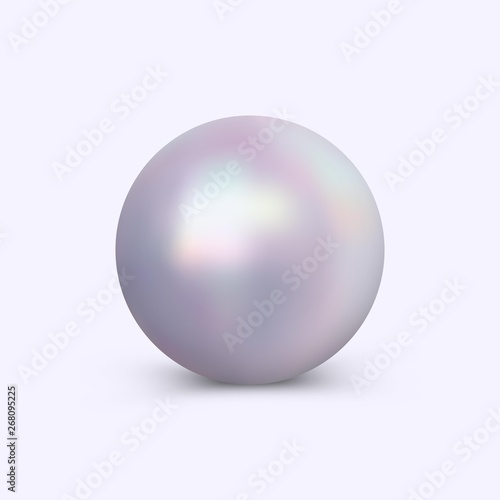 Vector bright pearl isolated on light background. Pearl elegant design element for decoration advertising, banner, poster, logo, emblem and more.