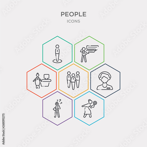 simple set of people searcher, worker thinking, buyer support, working group icons, contains such as icons office secretary, speaking clerk, people location and more. 64x64 pixel perfect.