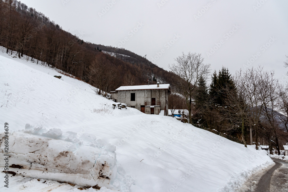 house in the snow