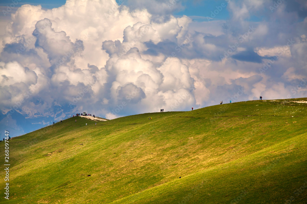 Bright alpine landscape with blue sky Bright alpine landscape with blue sky