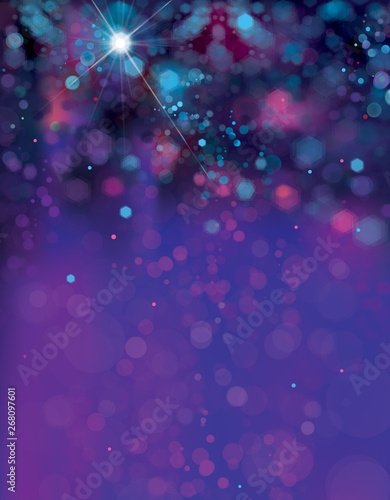 Vector abstract, blue sparkle background. Christmas background.