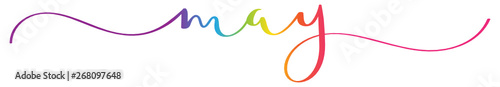 MAY brush calligraphy banner with swashes