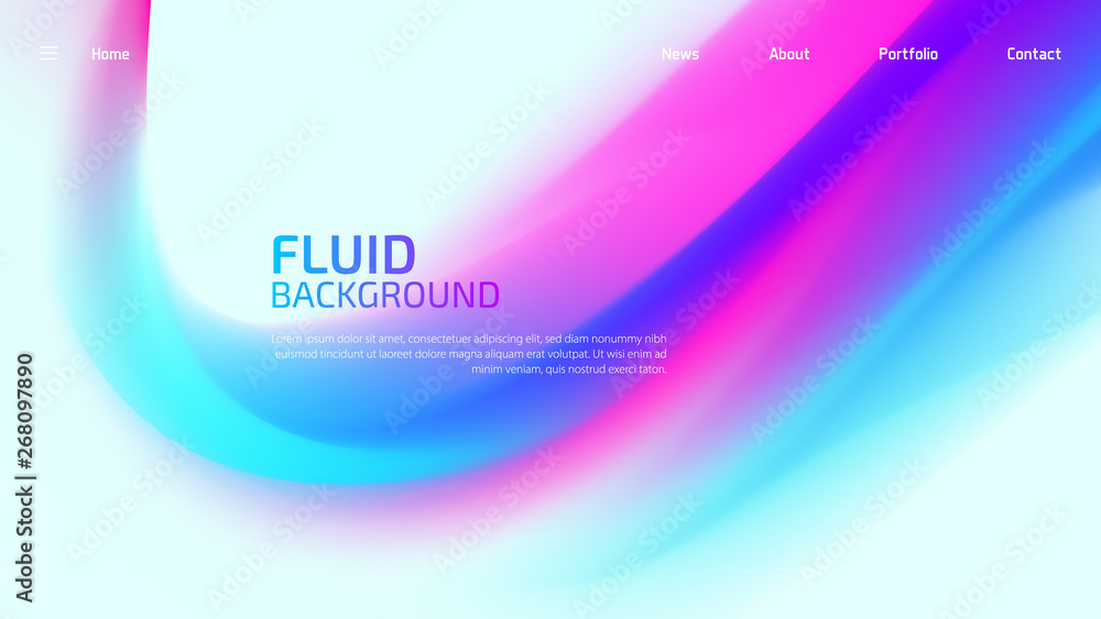 Trendy fluid gradient background for landing page background, colorful abstract liquid 3d shaped. Futuristic design backdrop for banner, poster, cover, flyer, presentation, advertising - obrazy, fototapety, plakaty 