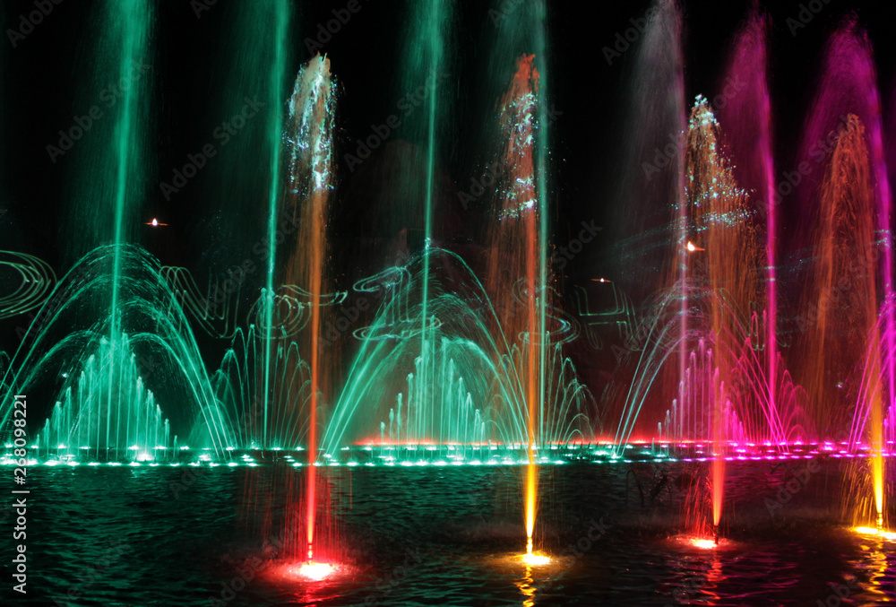 Obraz premium Night singing fountains in Cyprus