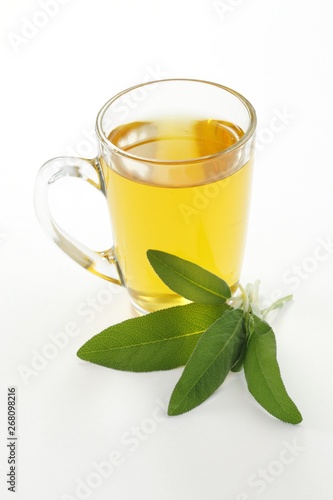 Sage tea in glass