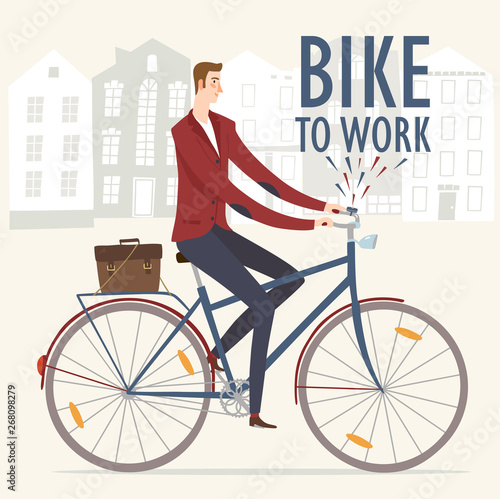 Obraz na plátně Bike to work vector illustration
