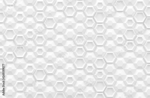 Parametric digital texture based on hexagonal grid with different volume and internal pattern 3D illustration © ParamePrizma