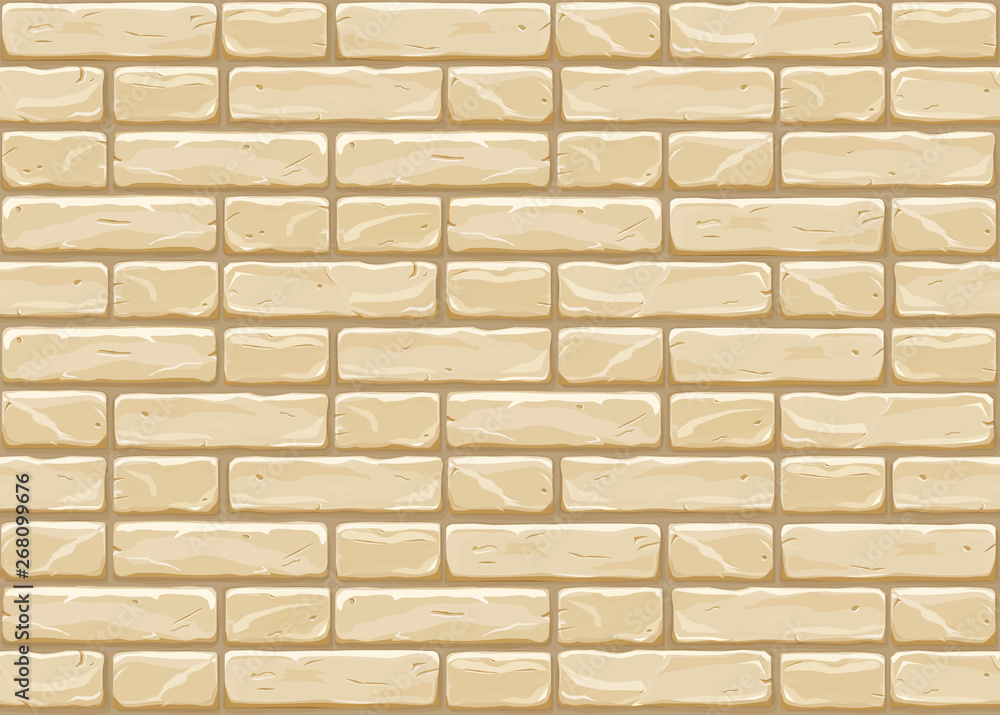Vector cartoon yellow bricks pattern for tiling fill