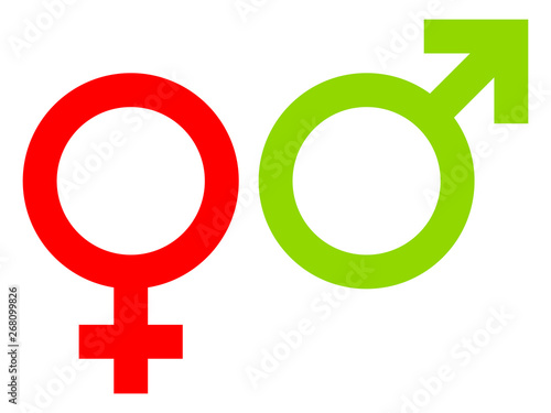 Symbole Weiblich & Männlich Rot/Grün