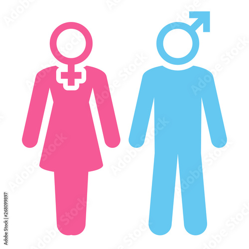 Figuren Frau & Mann Icons Pink/Blau