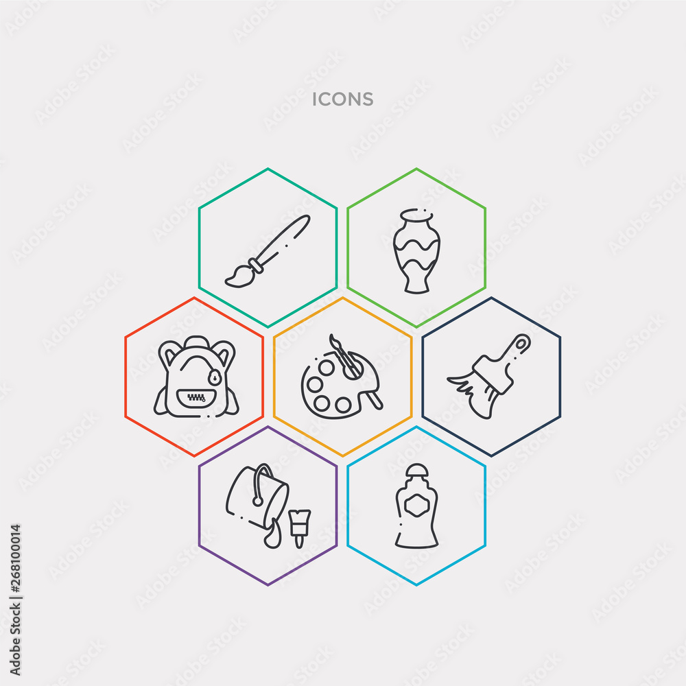simple set of fountain jar, paints, painting brush, artist color palette icons, contains such as icons school briefcase, ceramic vase, paint brushes and more. 64x64 pixel perfect. infographics simple set of fountain jar, paints, painting brush, artist color palette icons, contains such as icons school briefcase, ceramic vase, paint brushes and more. 64x64 pixel perfect. infographics