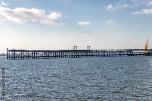 Mining pier of Riotinto Co., known as the Tinto Dock "Muelle del Tinto". This is one of the remains left by the English in Huelva. The dock where all minerals Riotinto comes to Huelva, Spain