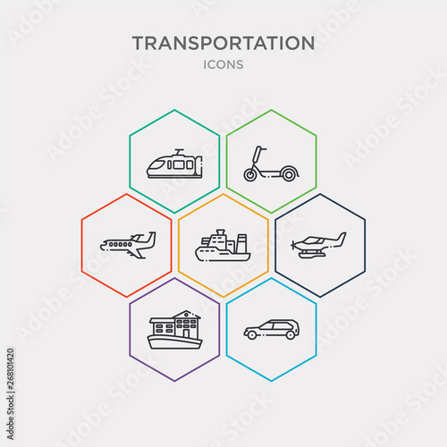 simple set of hearse, houseboat, hydroplane, icebreaker ship icons, contains such as icons jetliner, kick scooter, light rail and more. 64x64 pixel perfect. infographics vector