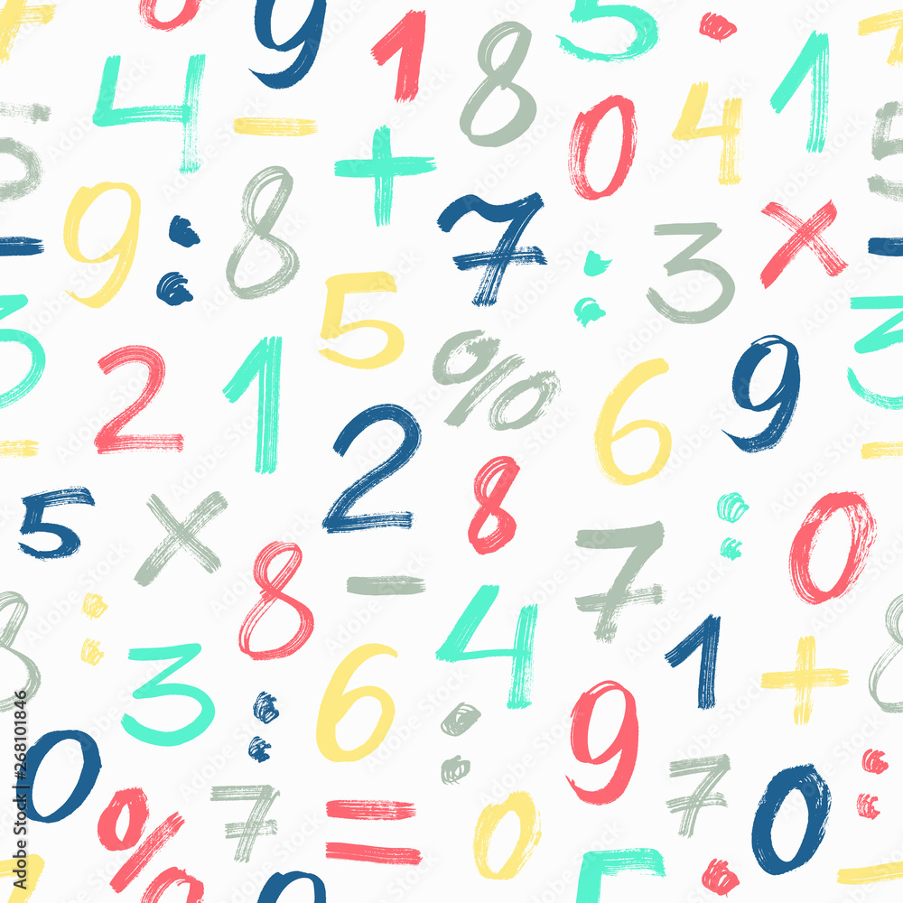 Number seamless pattern. Vector illustration. Number seamless pattern. Vector illustration.