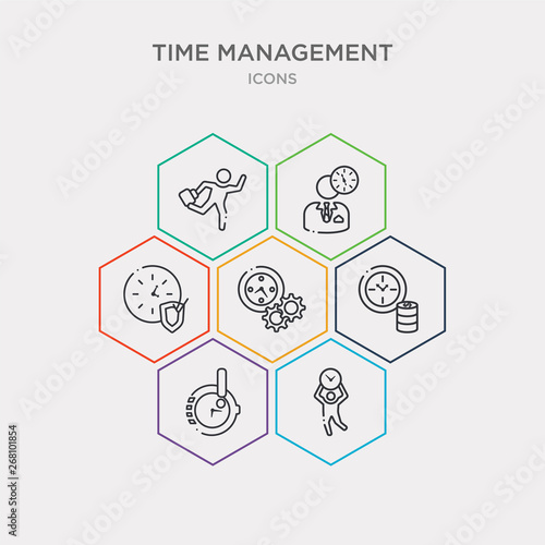 simple set of time pressure, out of time, time is money, develop icons, contains such as icons protect, mind, rush and more. 64x64 pixel perfect. infographics vector