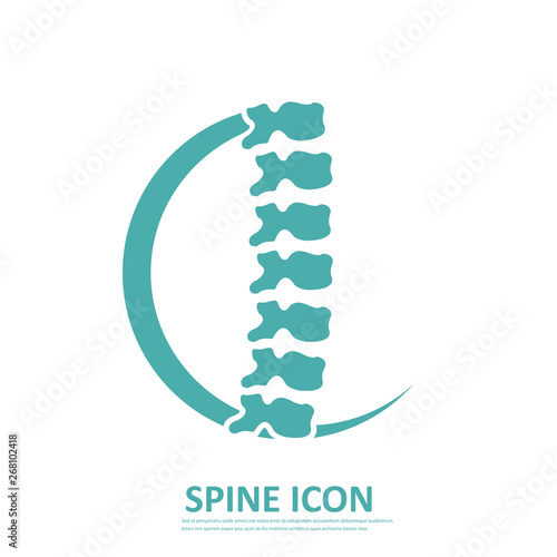 Vector human spine icon silhouette