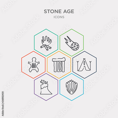 simple set of shellfish, volcano, tipi, stonehenge icons, contains such as icons skin, meteor, leaf and more. 64x64 pixel perfect. infographics vector