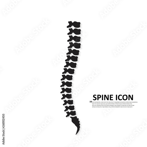 Vector human spine icon silhouette