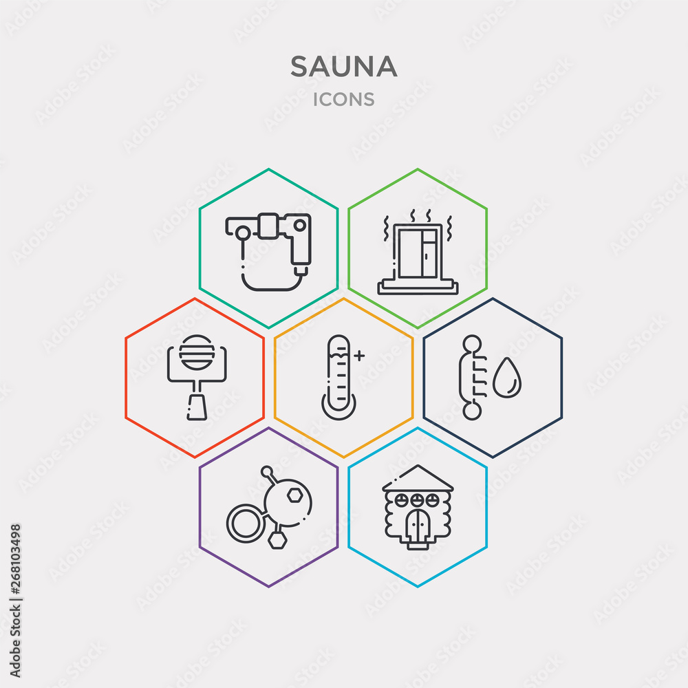 simple set of hideaway, hormones, hygrometer, hyperthermia icons, contains such as icons infra heat cabin, irish steam bath, kneipp hose and more. 64x64 pixel perfect. infographics vector simple set of hideaway, hormones, hygrometer, hyperthermia icons, contains such as icons infra heat cabin, irish steam bath, kneipp hose and more. 64x64 pixel perfect. infographics vector