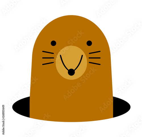 穴から顔を出すモグラ Stock イラスト Adobe Stock