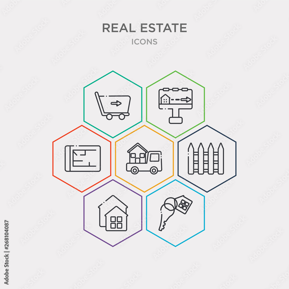 simple set of house key, real estate, fence, moving truck icons, contains such as icons print, billboard, buy and more. 64x64 pixel perfect. infographics vector simple set of house key, real estate, fence, moving truck icons, contains such as icons print, billboard, buy and more. 64x64 pixel perfect. infographics vector
