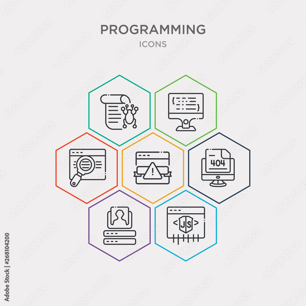 simple set of js, login, error 404, error icons, contains such as icons seo, code listing, bug report and more. 64x64 pixel perfect. infographics vector simple set of js, login, error 404, error icons, contains such as icons seo, code listing, bug report and more. 64x64 pixel perfect. infographics vector