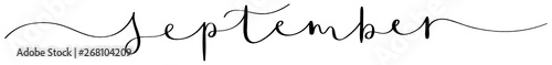 SEPTEMBER brush calligraphy banner with swashes